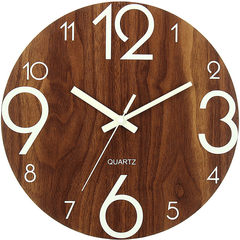 

12 & # 39; & # 39; Reloj de pared brillante que brilla en la oscuridad Silent Quartz DIY Home Office Hasaki