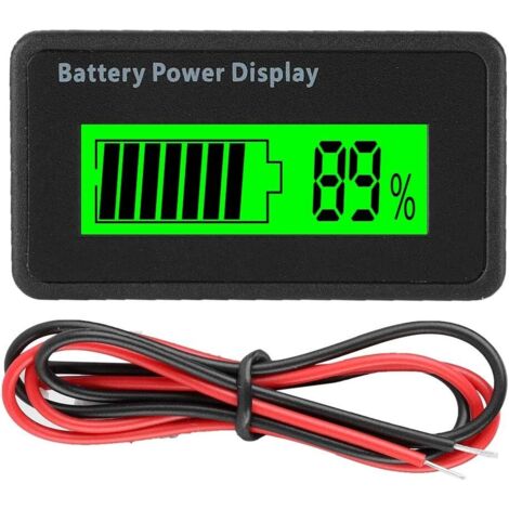 12-48V Universal Battery Capacity Indicator Battery Power Display Tester Voltmeter(Green)