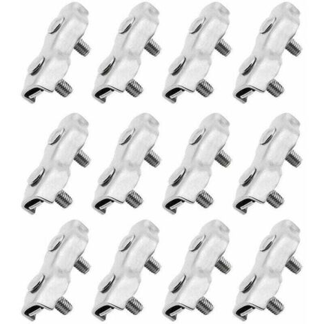 12 abrazaderas para cable de acero inoxidable 304 dúplex de 2 mm M2 para cable de 2 mm
