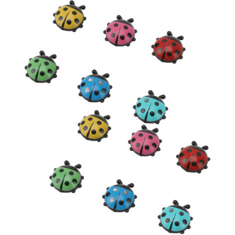 12 aimants frigo résine en forme de coccinelle, décorations mignonnes pour cuisine (lot de 12)