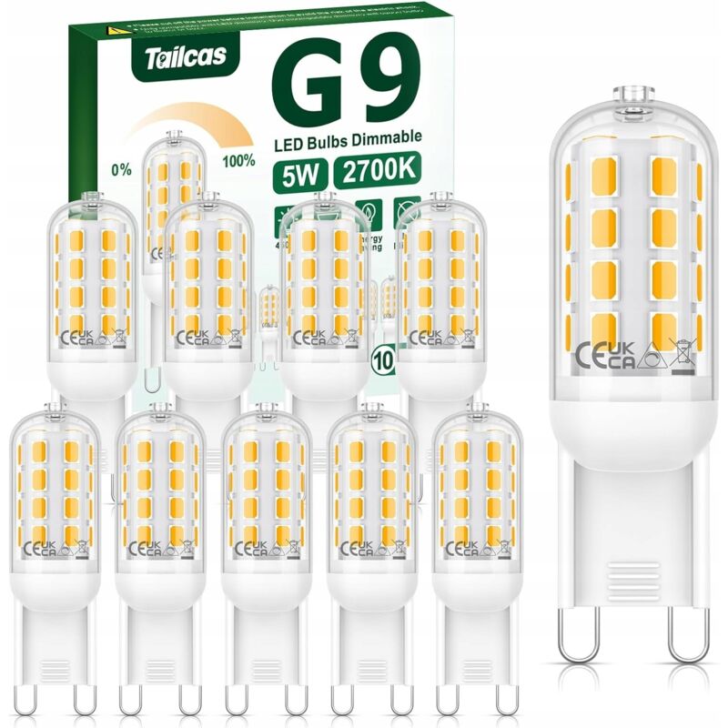 12 ampoules LED G9 5W 500 lm blanc froid pour lampes halogènes