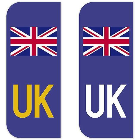 12 Autocollants De Plaque D'immatriculation Britannique - Autocollants Europens (blanc + Jaune)