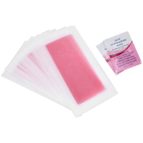 12 bandes de cire épilatoire parfum rose, douces et flexibles pour jambes, bras et aisselles