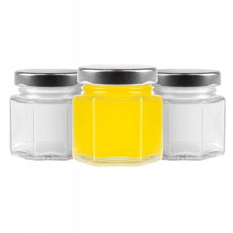 12 barattoli ESAGONALI da 30 ml per spezie al miele