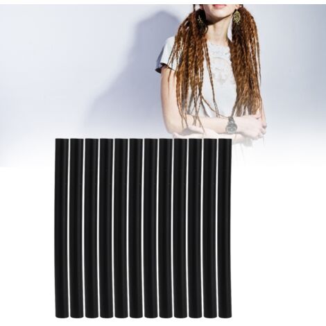 12 Bâtons de Colle Chaude Professionnelle pour Extensions Capillaires et Postiches, Accessoire Coiffure Noir