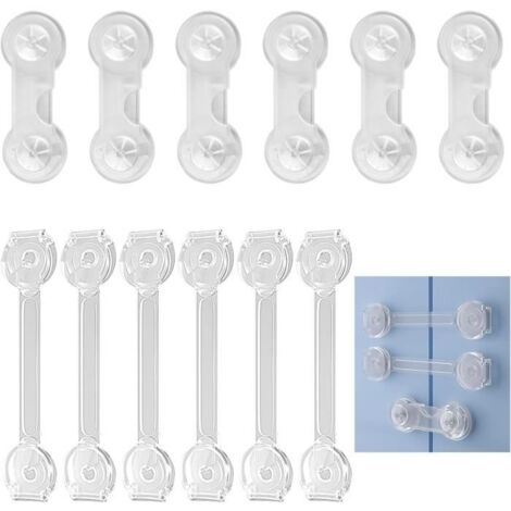 12 Bloque Porte Placard Fenêtre Securite,serrures Enfants pour armoires, serrures de tiroir Auto-adhésives pour tiroirs d'armoire