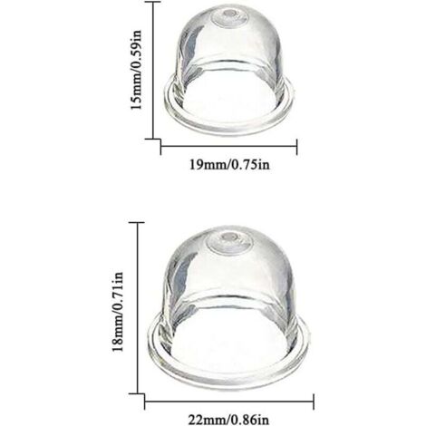 12 bombas de cebado de carburador (19 mm y 22 mm) – accesorios para desbrozadoras, motosierras, sopladores de hojas y cortacéspedes, DOLASO