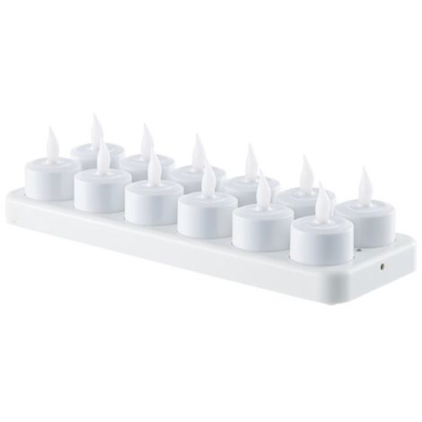 12 bougies LED flamboyantes rechargeables, décorations festives pour Noël, guirlande lumineuse scintillante blanche pour intérieur et extérieur