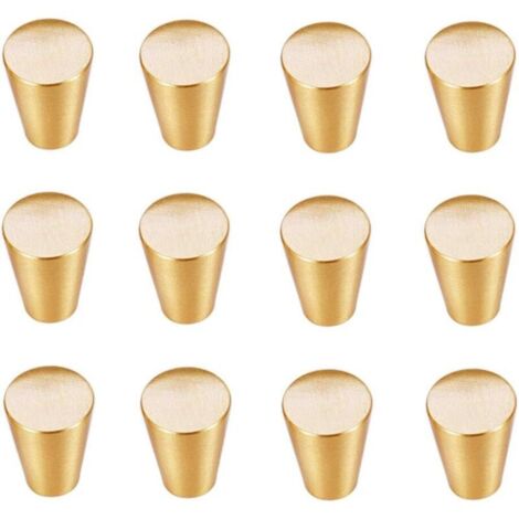 12 Boutons de Tiroir Doré, Moderne Poignée Meubles Ronde, Or Boutons d Armoire Métal, Petits Boutons de Porte pour Placards, Armoires, Commodes, Penderies, Décoration, 20x23mm