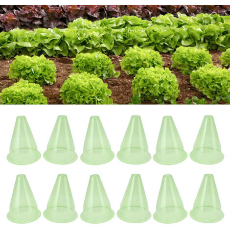12 campanas protectoras de plástico transparente para jardín, campanas de cristal transparente para proteger contra pájaros y heladas.