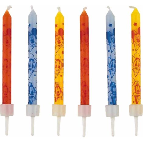 12 CANDELE TEMA TOPOLINO 6CM