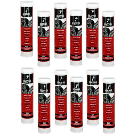 12 cartouches de 400 grammes de graisse au lithium multiusages pro