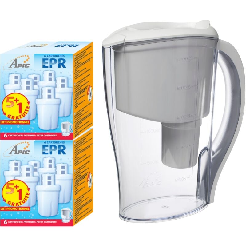 Apic - Pack 12 Cartouches et carafe blanche offerte