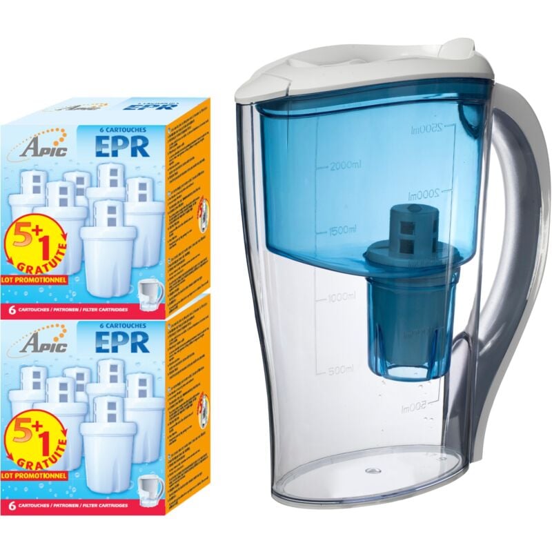 Apic - Pack 12 Cartouches et carafe bleue offerte
