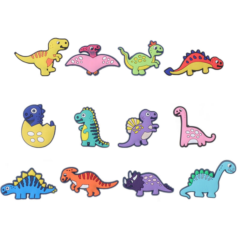 12 Charmes Dinosaures PVC pour Chaussures - Décorations Imperméables et Tendances pour Hommes et Femmes - Idée Cadeau Anniversaire