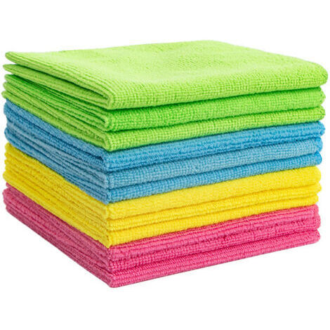12 Chiffons de Nettoyage en Microfibre, Torchons Lavette Microfibre Ménage Plus Doux, Plus Absorbants, Non Pelucheux, pour Maison, Cuisine, Voiture, Cenêtres e Vitre 30 x 30cm