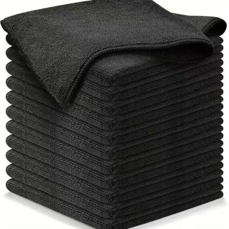 12 Chiffons de Nettoyage en , XU,Microfibres - qualité Premium - Noir - 30 x 30 cm, produit qualité supérieure, durable et fiable, matériaux sélectionnés, conforme normes - KZQ