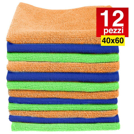 12 Chiffons Microfibre 40 X 60 Cm Serviette De Nettoyage Multi-usages Lavage De Voiture