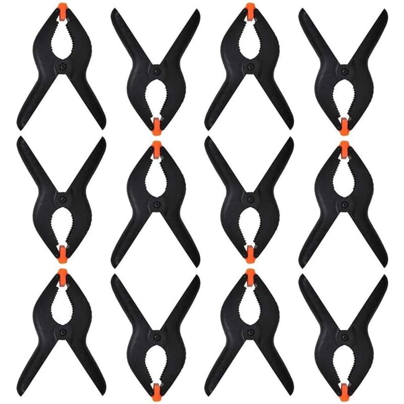 Image of Dpzo - 12 clip a molla, clip a catena in nylon da 2,75 pollici, clip a molla resistenti da 70 mm, clip a colla con ganascia mobile, clip a molla