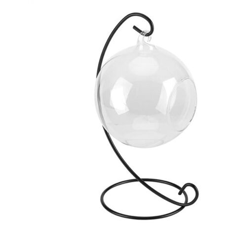 12 cm große Hängevase aus Borosilikatglas mit Metallständer – Moderne Dekoration für Partys und Zuhause
