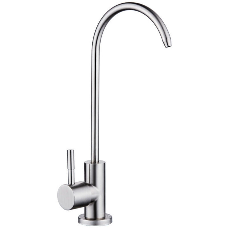 Tigrezy - 1/2 '' Col de Cygne Robinet de Zinc à Poignée Unique Robinet Rotatif à 360 ° Chromé avec Filtre à Eau Potable à Osmos Inverse pour Cuisine