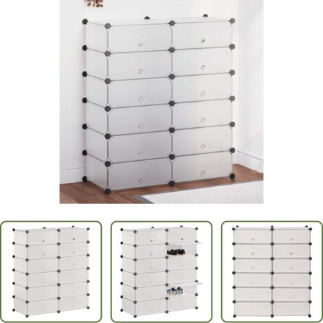 12 compartimentos -  Zapatero apilable con 12 compartimentos blanco