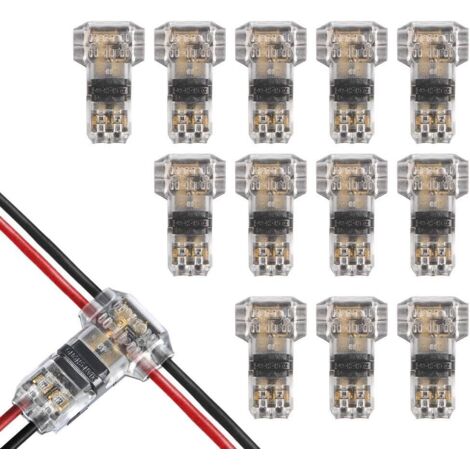 12 connecteurs de fil T Hahn, étanches à l'eau et à la poussière 2 broches sans soudure pour fils 20/22 AWG 0,35-0,5 mm²