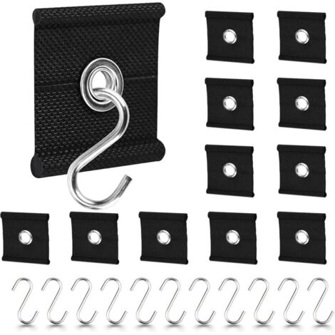 12 Crochet de Bande de Passepoil, Crochet œillets d'auvent pour Camping-car et Caravane, Bandes de Passepoil d'auvent 5/6 mm 7/8 mm, Crochets œillets de Rail de Passepoil Accessoires Camping Car