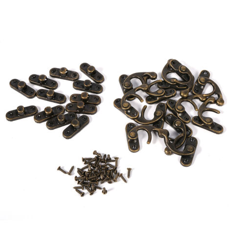 12 crochets décoratifs vintage en fer forgé pour bijoux, avec vis - 12 crochets décoratifs vintage en fer forgé pour bijoux, avec vis
