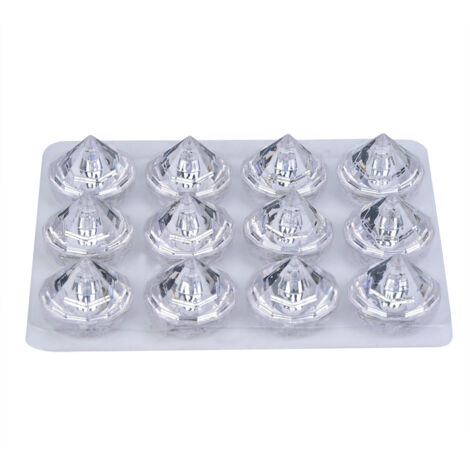 12 Cubes Sensor LED Colorés pour Boissons - 7 Couleurs Changeantes en Forme de Cœur pour Fêtes