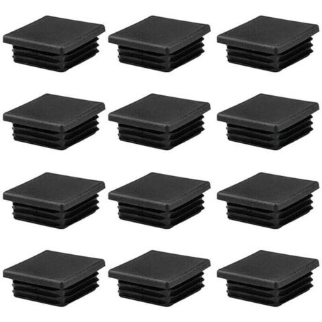 12 cubiertas de plástico cuadradas Ulisem de 50 x 50 mm para tubos metálicos, sillas, sofás y mesas.