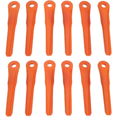 12 cuchillas de plástico para desbrozadora modelo 4002 007 1000 – 15 cm, material resistente.