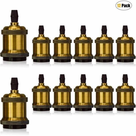 12 douilles à vis E27 style Edison rétro et adaptateurs LED pour suspensions DIY - Bronze antique