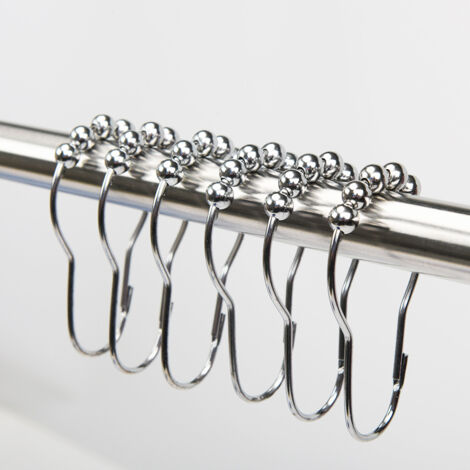 12 Duschring-Set, Duschvorhangringe, Edelstahl
