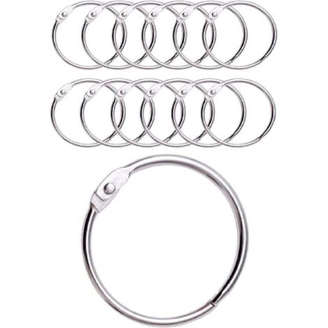 12 Duschvorhangringe mit Metallhaken – 50 mm großer, zu öffnender runder Ring für Vorhänge, Badezimmer, Zuhause, Aktenschränke – Metallic-Farbe