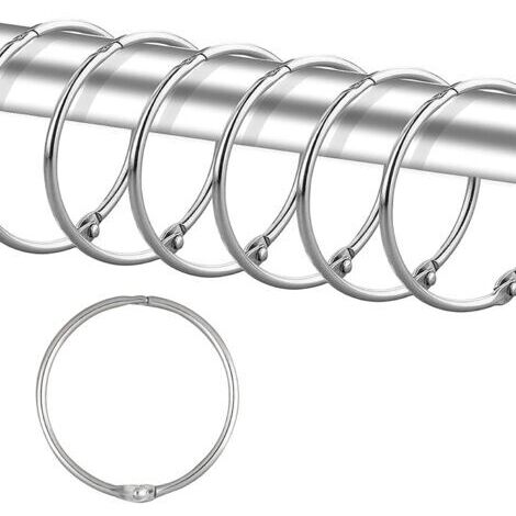 12 Duschvorhangringe - Silber, rostbeständige Duschvorhanghaken, runde Metallhaken für Badezimmer, Ankleidezimmer, Fenster, Innendekoration, einfach