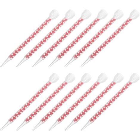 12 Embouts Mélangeurs de Calfeutrage en Spirale Buse de Finition pour Mastic Outil de Mélange Homogène pour Résine Époxy pour Joints Carrelage la Cuisine et Salle de Bain Lot