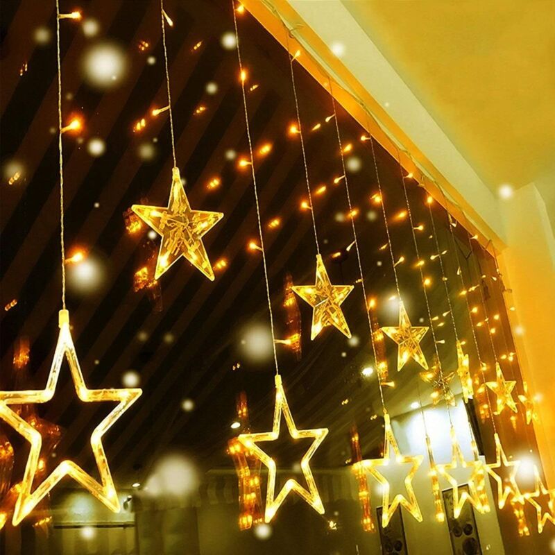 12 Étoiles Rideau Lumineux Intérieur Extérieur connectable 8 Mode Éclairage, 138 LEDs Guirlande Lumineuse Murale Fête Noël Mariage Fenêtre Jardin 12 Étoiles Rideau Lumineux Intérieur Extérieur connectable 8 Mode Éclairage, 138 LEDs Guirlande Lumineuse Murale Fête Noël Mariage Fenêtre Jardin