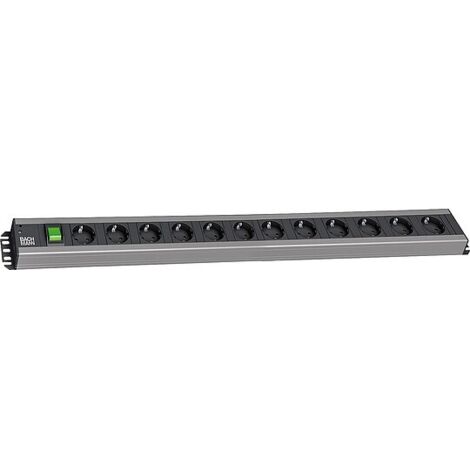 12-fach Bachmann Steckdosenleiste, 90° - mit Schalter - 2 m