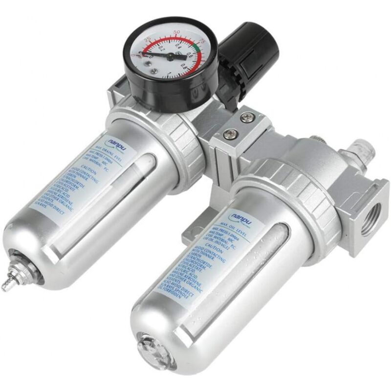 Sunxury - 1/2' Filtre Régulateur,Régulateur de Pression séparateur d'huile et d'Eau,Séparateur à Air Comprimé pour Régulateur de Pression d'Huile
