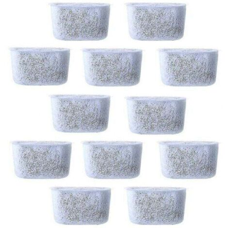 12 filtros de agua de carbón activado de repuesto, filtros de vellón para cafeteras
