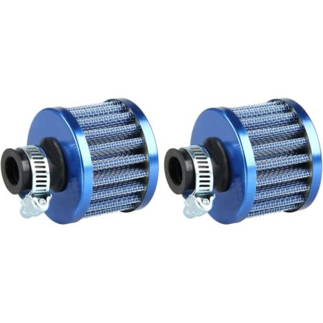 12 filtros de aire frío para ventilación de cárter, ventilador turbo de 12 mm, mini, azul, para coche y motocicleta