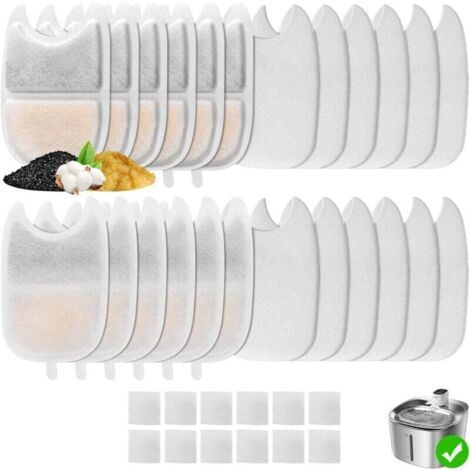 12 filtros para fuente de agua para gatos FEELNEEDY de 4 l (135 fl oz) YPD-C004. Incluye 12 filtros (12 + 12 + 12).