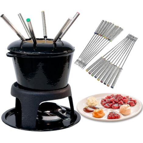12 fourchettes à fondue en acier inoxydable avec manche résistant à la chaleur
