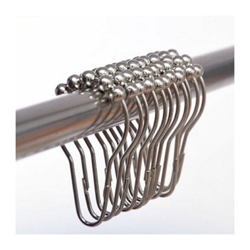 12 ganci per tende da doccia in acciaio