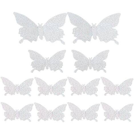 12 glänzende 3D-Wandaufkleber, Dekoration für Wohnzimmer, Hochzeit, silbermetallic-Tapete