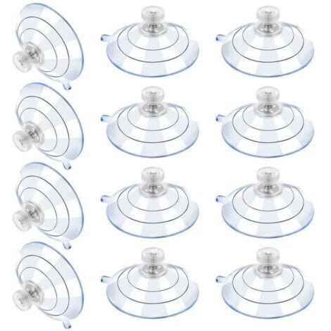 12 grandes ventouses, ventouses en plastique, ventouse anti-collision transparente, écrou à vis en caoutchouc, ventouse en métal, remplacement en PVC transparent solide avec écrou à vis (60M5-10)