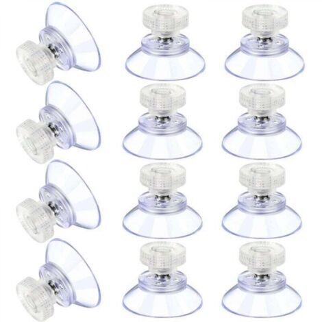 12 Grandes Ventouses Ventouses en Plastique Ventouse Anti-Collision Transparente en Caoutchouc Vis Écrou en Métal Ventouse Solide en PVC Transparent Remplacement avec Écrou de Vis (25M5-6)