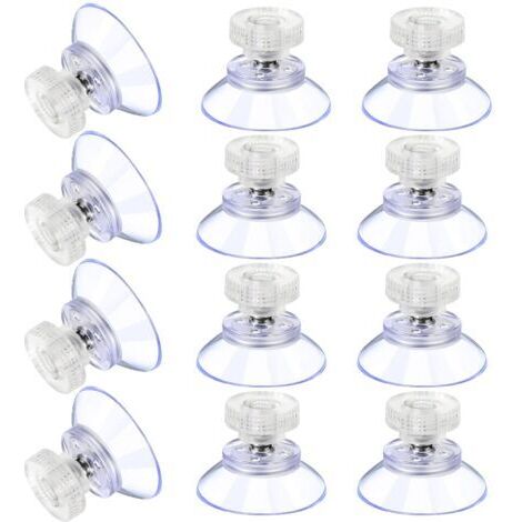 12 Grandes Ventouses Ventouses en Plastique Ventouse Anti-Collision Transparente en Caoutchouc Vis Écrou en Métal Ventouse Solide en PVC Transparent Remplacement avec Écrou de Vis (25M5-6)
