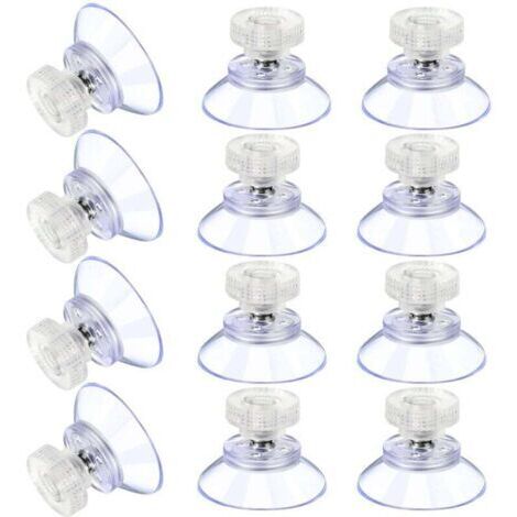 12 Grandes Ventouses Ventouses en Plastique Ventouse Anti-Collision Transparente en Caoutchouc Vis Écrou en Métal Ventouse Solide en PVC Transparent Remplacement avec Écrou de Vis (25M5-6)